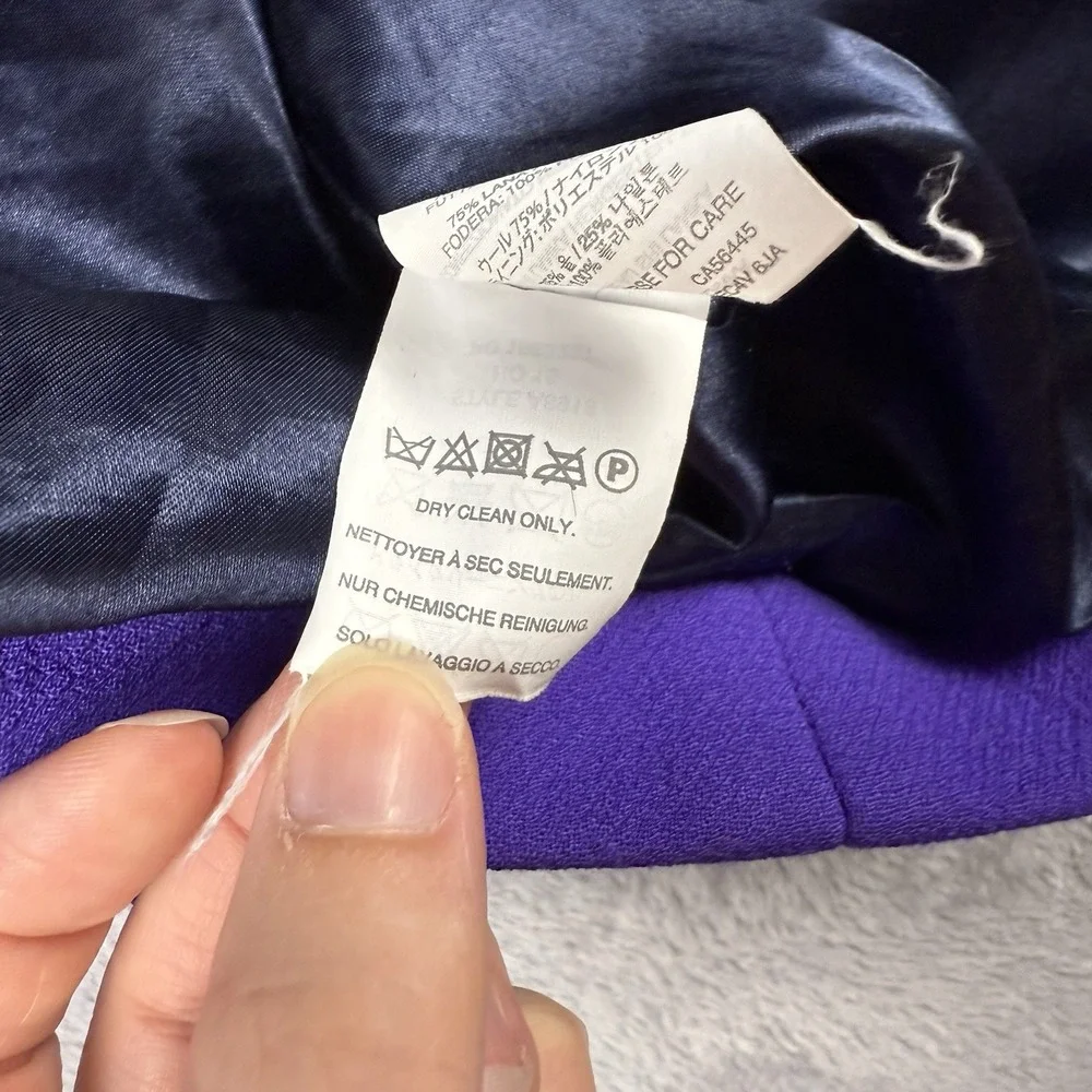 J.Crew double cloth wool overcoat 12 quiet luxury Old Money Preppy Italy Purple - Picture 7 of 9
